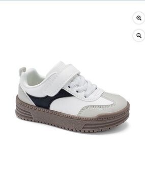 Carter's White, Black and Gray Kids Sneaker with Brown Sole Size 9